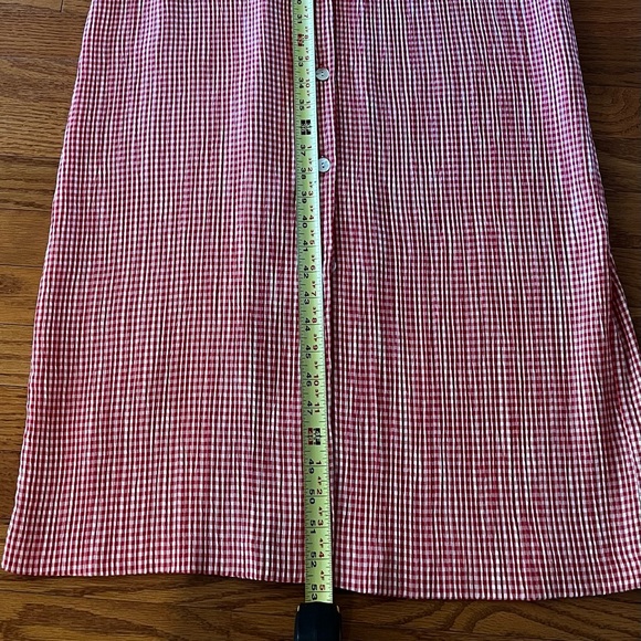 Talbots Red and White Gingham Maxi Shirt Dress - Picture 8 of 10